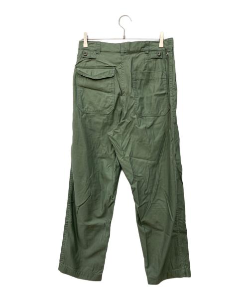 BEAMS PLUS（ビームスプラス）BEAMS PLUS (ビームスプラス) 1Pleat Baker 80/3 Back Satin Pants グリーン サイズ:Sの古着・服飾アイテム