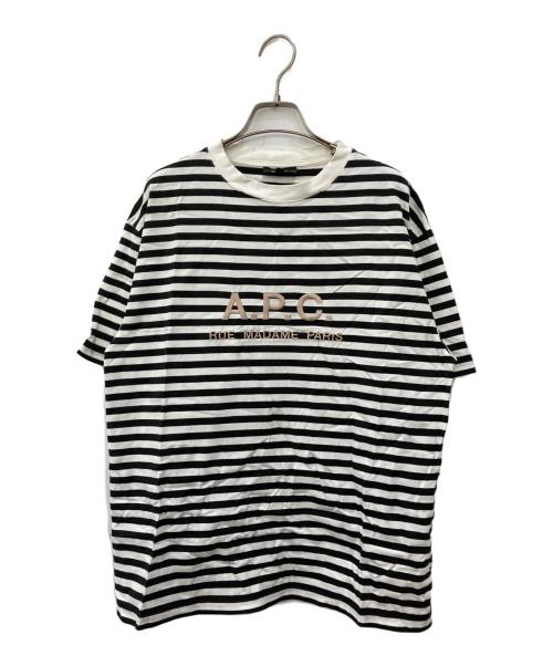 A.P.C.（アーペーセー）A.P.C. (アーペーセー) ボーダーTシャツ ホワイト×ブラック サイズ:Mの古着・服飾アイテム