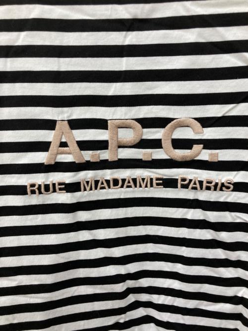 A.P.C.（アーペーセー）A.P.C. (アーペーセー) ボーダーTシャツ ホワイト×ブラック サイズ:Mの古着・服飾アイテム