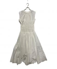 emmi atelier（エミアトリエ）の古着「シャーリングフレアワンピース」｜ホワイト