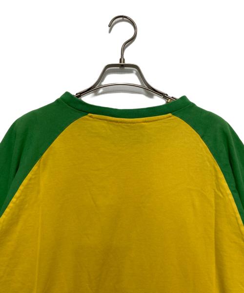 PUMA（プーマ）PUMA (プーマ) ラグランTシャツ グリーン×イエロー サイズ:XXLの古着・服飾アイテム