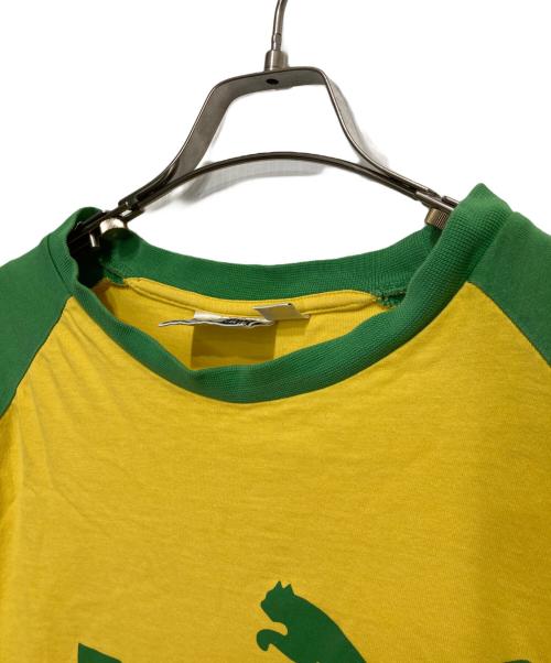 PUMA（プーマ）PUMA (プーマ) ラグランTシャツ グリーン×イエロー サイズ:XXLの古着・服飾アイテム