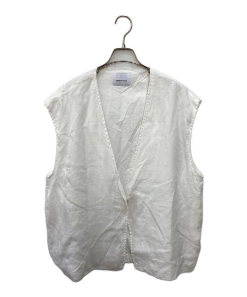 solamonet poche（ソラモナ ポッシェ）solamonet poche (ソラモナ ポッシェ) リネンベスト ホワイト サイズ:不明の古着・服飾アイテム