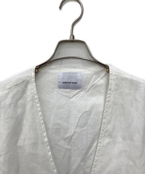 solamonet poche（ソラモナ ポッシェ）solamonet poche (ソラモナ ポッシェ) リネンベスト ホワイト サイズ:不明の古着・服飾アイテム