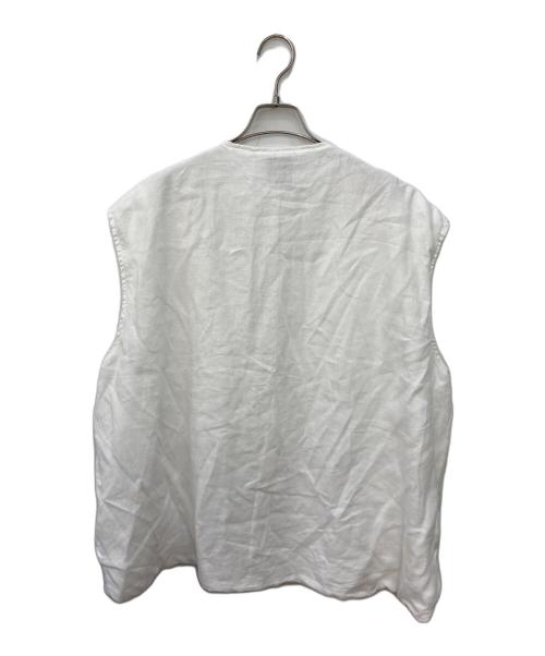 solamonet poche（ソラモナ ポッシェ）solamonet poche (ソラモナ ポッシェ) リネンベスト ホワイト サイズ:不明の古着・服飾アイテム