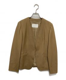 BALLSEY（ボールジィ）の古着「ウールサキソニー ノーカラージャケット」｜ブラウン