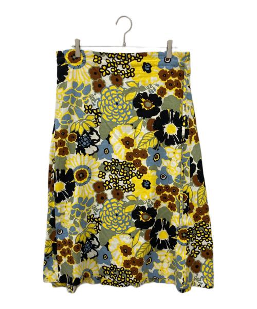 TOMORROW LAND（トゥモローランド）TOMORROW LAND (トゥモローランド) コットンパルテールプリントウエストギャザーミディスカート イエロー サイズ:SIZE 34の古着・服飾アイテム