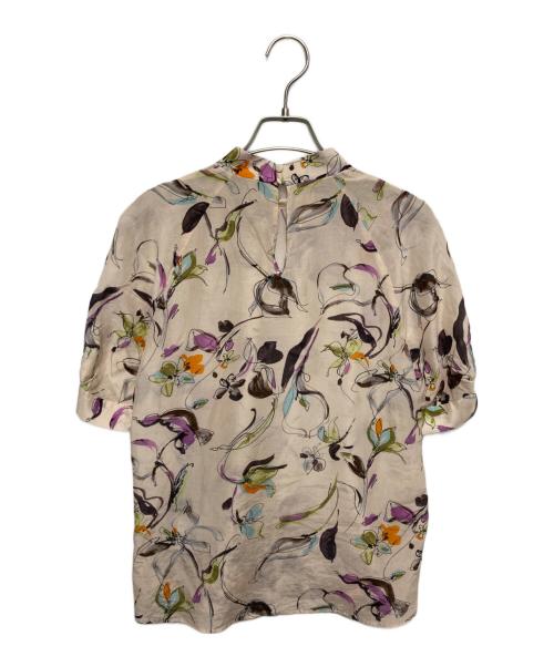 TOMORROW LAND（トゥモローランド）TOMORROW LAND (トゥモローランド) コットンシルクフラワープリントハイネックブラウス ベージュ サイズ:SIZE36の古着・服飾アイテム