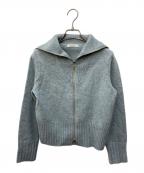 MACPHEEマカフィー）の古着「ラムカシミヤ ジップアップカーディガン」｜スカイブルー