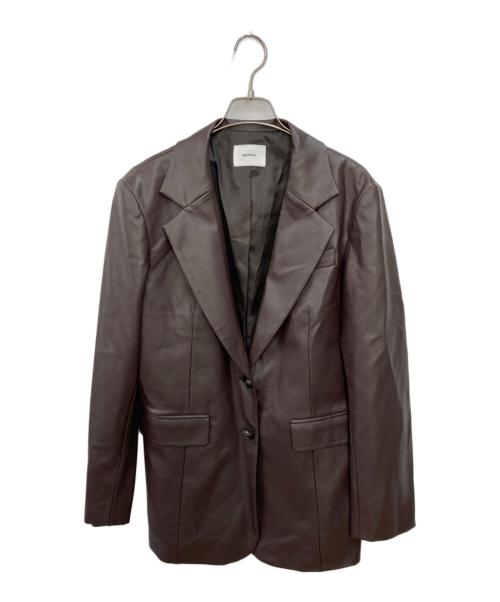 MURUA（ムルーア）MURUA (ムルーア) フェイクレザーテーラードジャケット ブラウン サイズ:Freeの古着・服飾アイテム