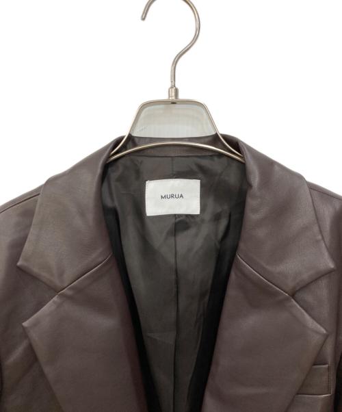 MURUA（ムルーア）MURUA (ムルーア) フェイクレザーテーラードジャケット ブラウン サイズ:Freeの古着・服飾アイテム