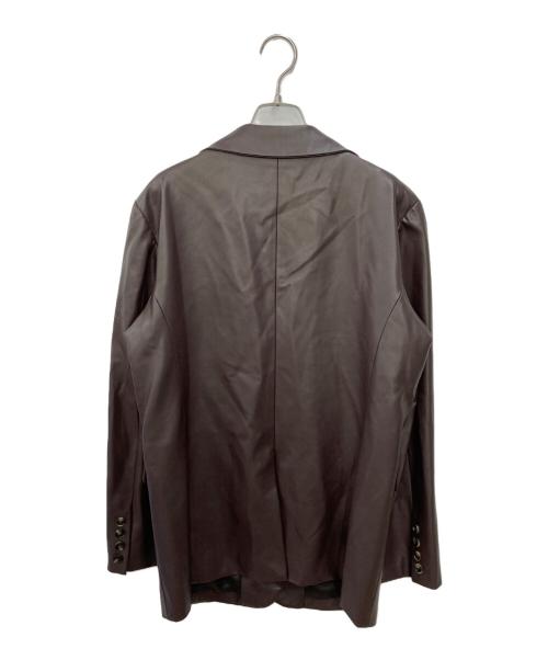 MURUA（ムルーア）MURUA (ムルーア) フェイクレザーテーラードジャケット ブラウン サイズ:Freeの古着・服飾アイテム