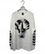 stussyステューシー）の古着「スカルプリントカットソー」｜ホワイト