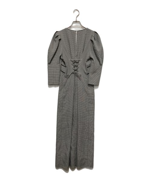 Lily Brown（リリーブラウン）Lily Brown (リリーブラウン) クロスデザインストレートワンピース グレー サイズ:FREEの古着・服飾アイテム