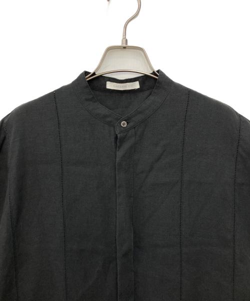 GALERIE VIE（ギャルリーヴィー）GALERIE VIE (ギャルリーヴィー) リブコンビフレンチリネンシャツワンピース ブラック サイズ:Freeの古着・服飾アイテム