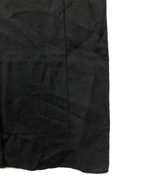 GALERIE VIE（ギャルリーヴィー）GALERIE VIE (ギャルリーヴィー) リブコンビフレンチリネンシャツワンピース ブラック サイズ:Freeの古着・服飾アイテム