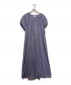 BALLSEYボールジィ）の古着「ハイゲージジャージー バルーンスリーブワンピース」｜ブルー