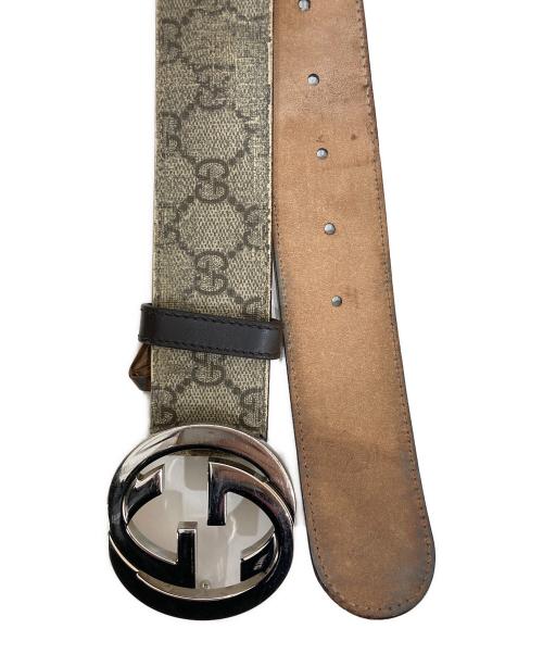 GUCCI（グッチ）GUCCI (グッチ) インターロッキングGバックルベルト ベージュの古着・服飾アイテム
