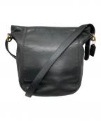 COACHコーチ）の古着「レザーショルダーバッグ」｜ブラック