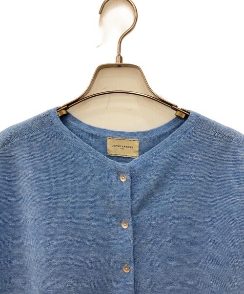 UNITED ARROWS（ユナイテッドアローズ）UNITED ARROWS (ユナイテッドアローズ) ラウンド ショートスリーブ ニット ブルー サイズ:FREEの古着・服飾アイテム