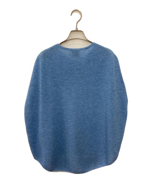 UNITED ARROWS（ユナイテッドアローズ）UNITED ARROWS (ユナイテッドアローズ) ラウンド ショートスリーブ ニット ブルー サイズ:FREEの古着・服飾アイテム