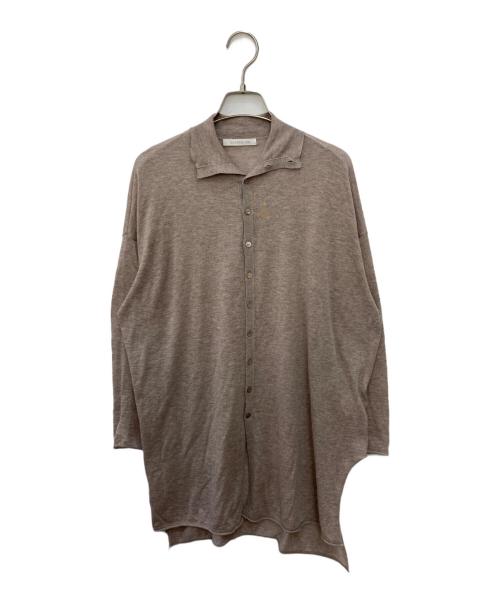 GALERIE VIE（ギャルリーヴィー）GALERIE VIE (ギャルリーヴィー) コットンカシミヤシルク ハイネックカーディガン ブラウン サイズ:Ｓの古着・服飾アイテム