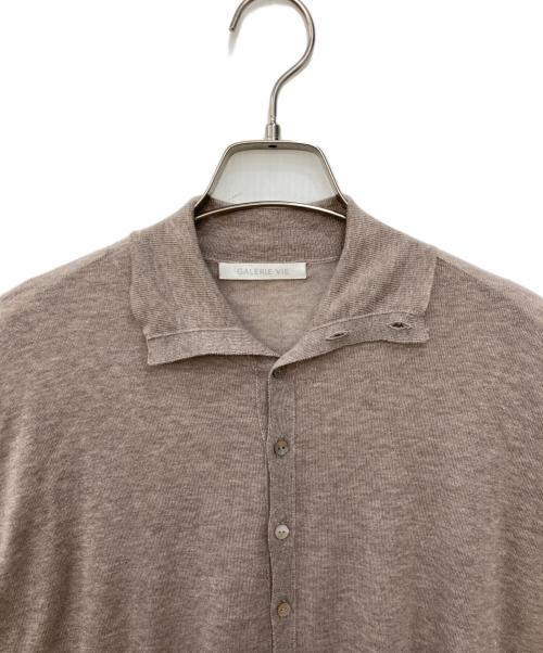 GALERIE VIE（ギャルリーヴィー）GALERIE VIE (ギャルリーヴィー) コットンカシミヤシルク ハイネックカーディガン ブラウン サイズ:Ｓの古着・服飾アイテム