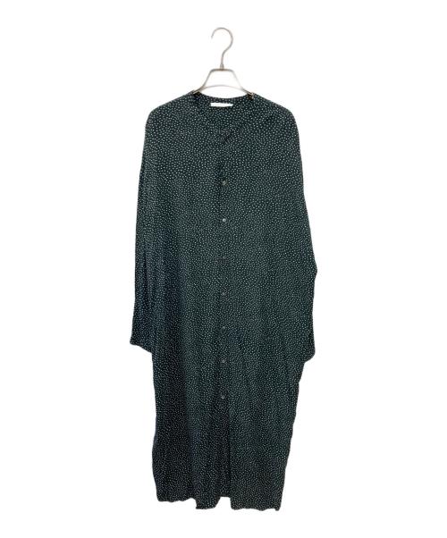 GALERIE VIE（ギャルリーヴィー）GALERIE VIE (ギャルリーヴィー) ウォッシャブルレーヨン クルーネックシャツワンピース ブラック サイズ:SIZE 36の古着・服飾アイテム