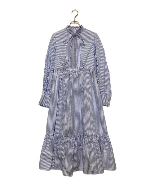 Apuweiser-riche（アプワイザーリッシェ）Apuweiser-riche (アプワイザーリッシェ) ティアードストライプワンピース スカイブルー サイズ:SIZE 1の古着・服飾アイテム