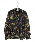 TOMORROW LANDトゥモローランド）の古着「フロントタックシルクブラウス」｜ブラック