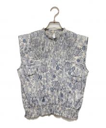 CLANE（クラネ）の古着「CHINTZ FLOWER SQUARE SLEEVE TOPS」｜グレー