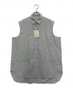 Whim Gazetteウィムガゼット）の古着「ボウタイノースリーブブラウス」｜スカイブルー