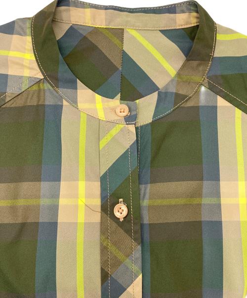 machatt（マチャット）machatt (マチャット) バンドカラーチェックシャツワンピース ベージュ サイズ:なしの古着・服飾アイテム