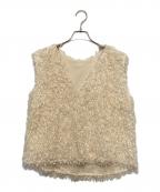 CADUNEカデュネ）の古着「フリンジベスト」｜ホワイト