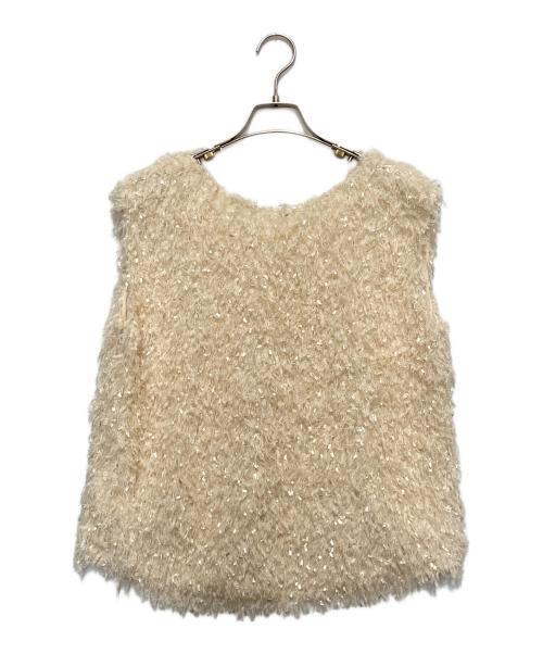 CADUNE（カデュネ）CADUNE (カデュネ) フリンジベスト ホワイト サイズ:SIZE 38の古着・服飾アイテム