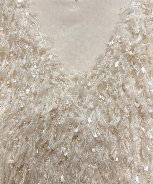 CADUNE（カデュネ）CADUNE (カデュネ) フリンジベスト ホワイト サイズ:SIZE 38の古着・服飾アイテム