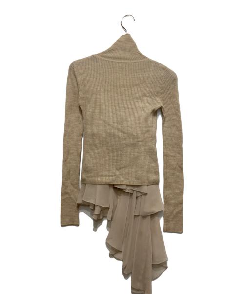 anuans（アニュアンス）anuans (アニュアンス) アシンメトリーフリルキャミソールニットセット ベージュ サイズ:FREEの古着・服飾アイテム