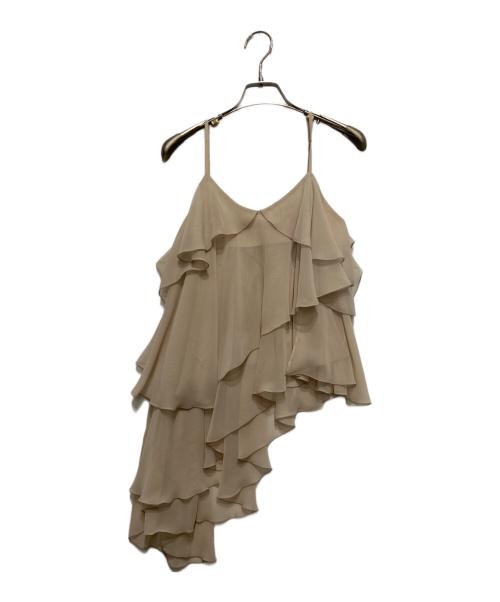 anuans（アニュアンス）anuans (アニュアンス) アシンメトリーフリルキャミソールニットセット ベージュ サイズ:FREEの古着・服飾アイテム