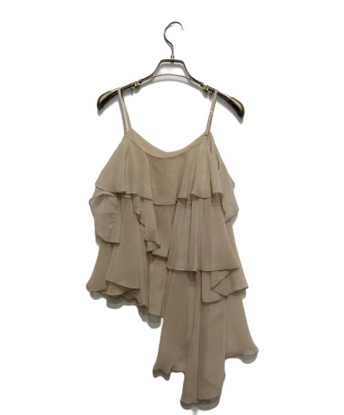 anuans（アニュアンス）anuans (アニュアンス) アシンメトリーフリルキャミソールニットセット ベージュ サイズ:FREEの古着・服飾アイテム