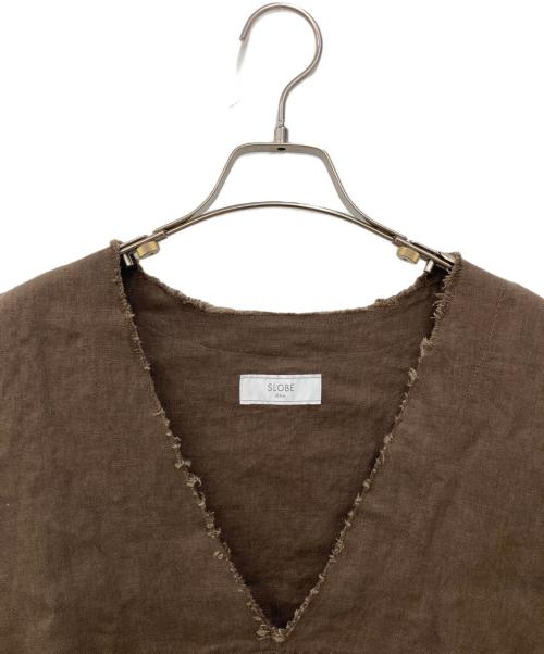 SLOBE IENA（スローブ イエナ）SLOBE IENA (スローブ イエナ) リネンノースリーブブラウス ブラウン サイズ:不明の古着・服飾アイテム
