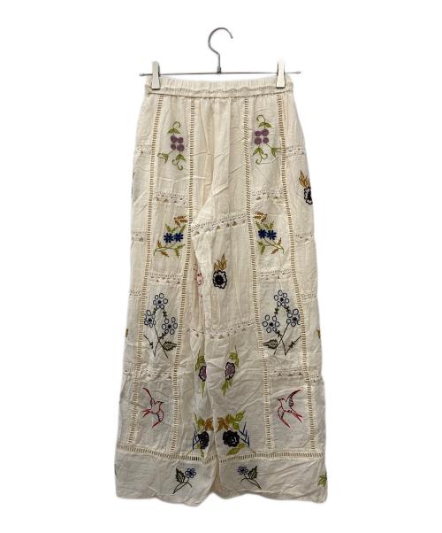 TODAYFUL（トゥデイフル）TODAYFUL (トゥデイフル) Embroidery Patchwork Trousers ベージュ サイズ:Sの古着・服飾アイテム