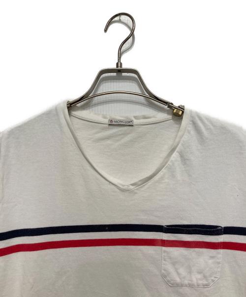 MONCLER（モンクレール）MONCLER (モンクレール) ポケットTシャツ ホワイト サイズ:Lの古着・服飾アイテム