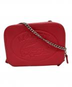 LACOSTEラコステ）の古着「ボックスショルダーバッグ」｜レッド