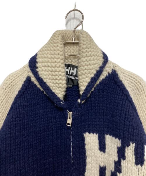 HELLY HANSEN（ヘリーハンセン）HELLY HANSEN (ヘリーハンセン) ジップアップカウチンニット ホワイト サイズ:Lの古着・服飾アイテム