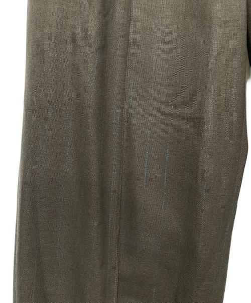 AURALEE（オーラリー）AURALEE (オーラリー) HARD TWIST WOOL PANAMA STRIPE SLACKS ブラウン サイズ:SIZE 1の古着・服飾アイテム