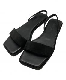 MARW UNITED ARROWS×Odette e Odile（マルゥ ユナイテッドアローズ×オデットエオディール）の古着「フラット バッグ ベルト サンダル」｜ブラック