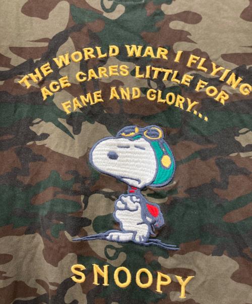 東洋エンタープライズ（トウヨウエンタープライズ）東洋エンタープライズ (トウヨウエンタープライズ) PEANUTS (ピーナッツ) 刺繍Tシャツ グリーン サイズ:Lの古着・服飾アイテム