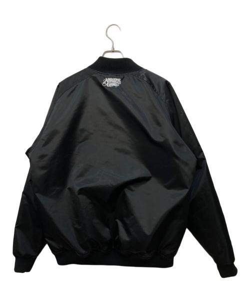 BUDSPOOL（バッズプール）BUDSPOOL (バッズプール) CLASSIC LOGO NYLON VARSITY JACKET ブラック サイズ:Mの古着・服飾アイテム