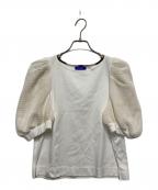 BLUE LABEL CRESTBRIDGEブルーレーベルクレストブリッジ）の古着「半袖ブラウス」｜ホワイト