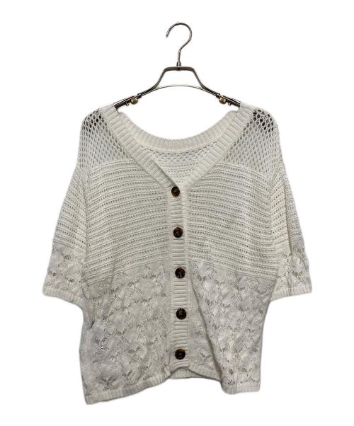 BLUE LABEL CRESTBRIDGE（ブルーレーベルクレストブリッジ）BLUE LABEL CRESTBRIDGE (ブルーレーベルクレストブリッジ) 半袖ニット ホワイト サイズ:Mの古着・服飾アイテム